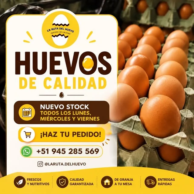 Publicación de la marca sobre sus huevos y pedidos por WhatsApp